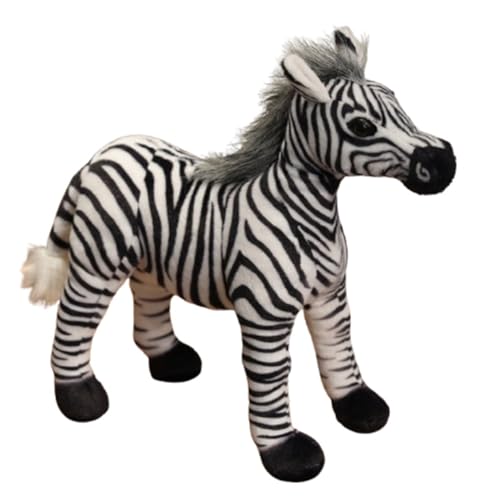 Pferd Plüschtier, Simulation Kuscheltiere Huggale Kissen Plüschtier for Geschenk Jungen Geburtstag Home Decor(Zebra,26cm/10.2in) von KUKUShining
