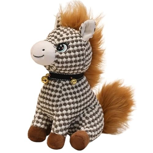 Pferde Kuscheltier, Kuschelweiche Stofftiere Mit Glöckchen Pony Plüschtiere Puppen Spielgefährten Umarmung Spielzeug Zum Sammeln(Brown,30cm/11.81in) von KUKUShining