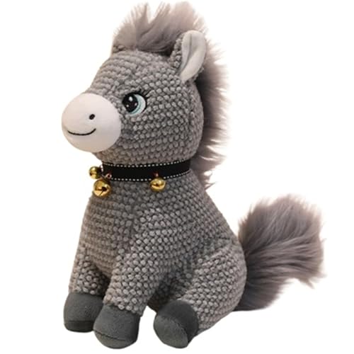 Pferde Kuscheltier, Kuschelweiche Stofftiere Mit Glöckchen Pony Plüschtiere Puppen Spielgefährten Umarmung Spielzeug Zum Sammeln(Gray,22cm/8.7in) von KUKUShining