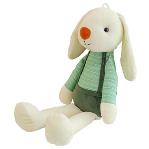 Plüschhase, Süßes Angorakaninchen Mit Kleidung Kuscheltier Puppe Oster Plüschtier Spielzeug Für Kinder Mädchen Jungen(Green,110CM/43.3in) von KUKUShining
