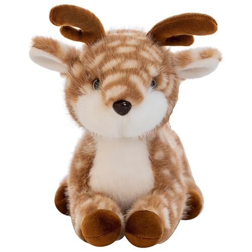 Rehkitz Plüsch, Kuscheltier Sikahirsch Ausgestopftes Waldtier Puppe Mit Geweih Weiches Hirsch Plüschtier Zum Spielen Für Kinder(38cm/14.9in) von KUKUShining