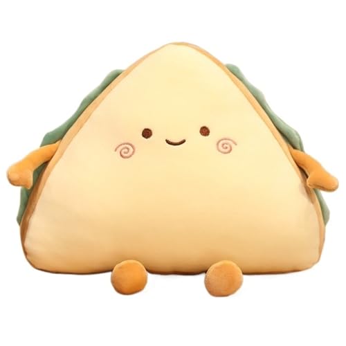 Sandwich Plüschkissen, Weiches Plüschtier Mit Essen Süßes Stofftier Brotkissen Cartoon Kuscheltier Puppe Für Kinder Mädchen Jungen(Smile,40cm/15.75in) von KUKUShining