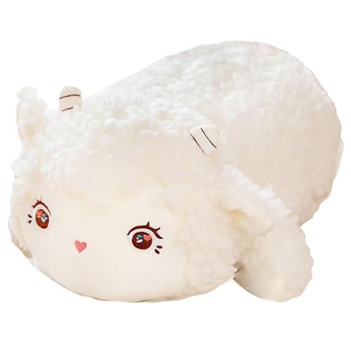 Schaf Kuscheltier, Weiches Stofftier Lamm Plüschtier Kuschelige Flauschige Ziege Plüsch Spielzeug Umarmung Kissen Geschenke for Kinder(80cm/31.5in) von KUKUShining