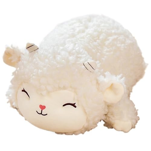 Schaf Plüschtier, Kuscheliges Lamm Stofftier Puppe Weiches Kuscheltier Ziegen Plüsch Spielzeug Für Schlafzimmer Partydekoration(60cm/23.6in) von KUKUShining