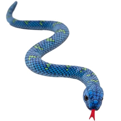 Schlangen Plüsch, Realistische Weiche Kuscheltiere Puppen Spielzeug Süßes Plüschtier Halloween Gastgeschenke Dekoration Streich Requisiten(Blue,65cm/25.6in) von KUKUShining