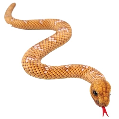 Schlangen Plüsch, Realistische Weiche Kuscheltiere Puppen Spielzeug Süßes Plüschtier Halloween Gastgeschenke Dekoration Streich Requisiten(Brown,65cm/25.6in) von KUKUShining