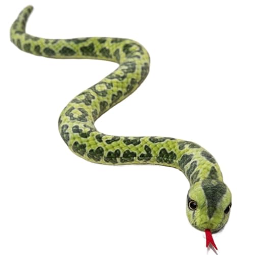 Schlangen Plüsch, Realistische Weiche Kuscheltiere Puppen Spielzeug Süßes Plüschtier Halloween Gastgeschenke Dekoration Streich Requisiten(Dark Green,50cm/19.8in) von KUKUShining