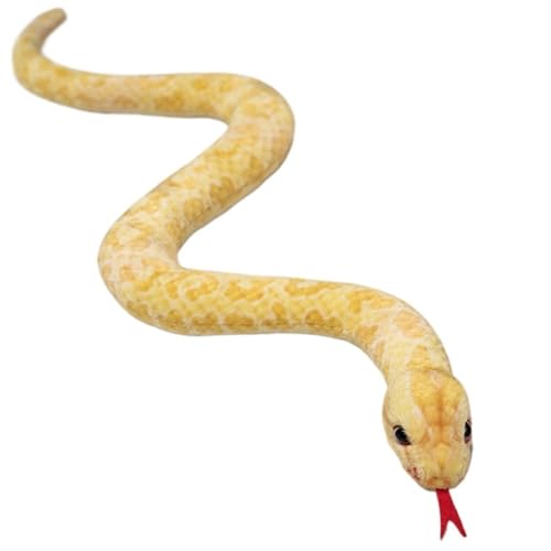 Schlangen Plüsch, Realistische Weiche Kuscheltiere Puppen Spielzeug Süßes Plüschtier Halloween Gastgeschenke Dekoration Streich Requisiten(Dark Yellow,65cm/25.6in) von KUKUShining