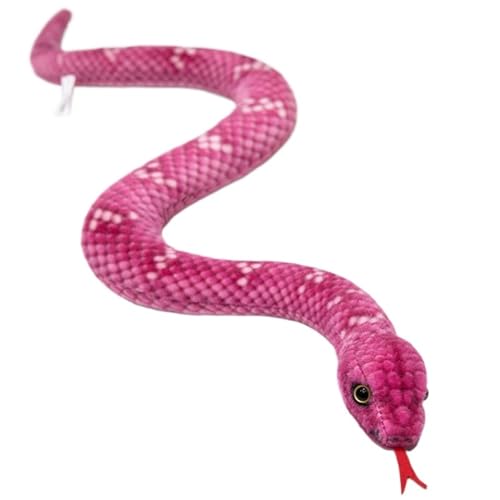 Schlangen Plüsch, Realistische Weiche Kuscheltiere Puppen Spielzeug Süßes Plüschtier Halloween Gastgeschenke Dekoration Streich Requisiten(Pink,50cm/19.8in) von KUKUShining