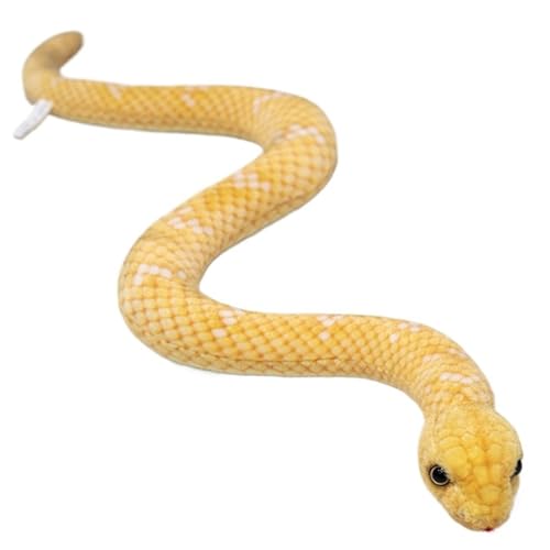 Schlangen Plüsch, Realistische Weiche Kuscheltiere Puppen Spielzeug Süßes Plüschtier Halloween Gastgeschenke Dekoration Streich Requisiten(Yellow,65cm/25.6in) von KUKUShining