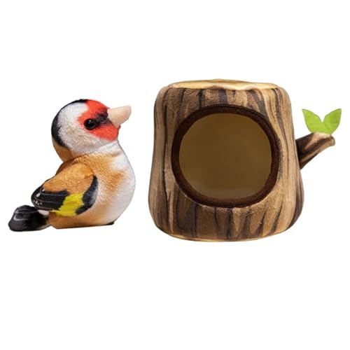 Spatz Vogel Plüsch, Vögel Kuscheltier Baumhaus Plüschtier Spielzeug Flauschige Haustier Stofftier Puppe Zum Spielen Sammeln Für Kinder(2PCS-A) von KUKUShining
