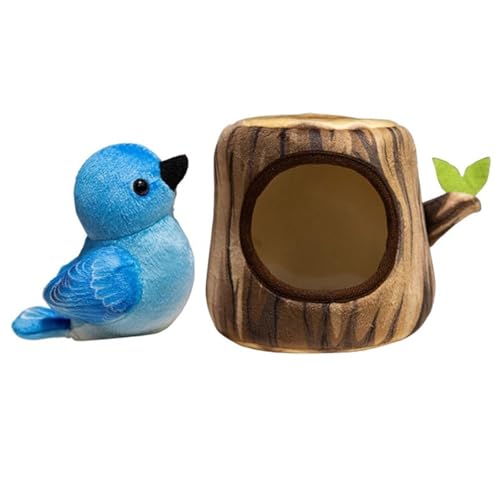 Spatz Vogel Plüsch, Vögel Kuscheltier Baumhaus Plüschtier Spielzeug Flauschige Haustier Stofftier Puppe Zum Spielen Sammeln Für Kinder(2PCS-B) von KUKUShining