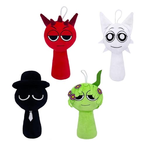 Sprunki Kuscheltier, Süße Spielfigur Stofftier Mini Weich Plüschtier Kissen Plüsch Spielzeug Für Die Partydekoration Zu Hause(4PCS-A) von KUKUShining
