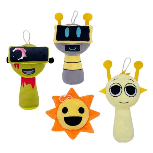 Sprunki Kuscheltier, Süße Spielfigur Stofftier Mini Weich Plüschtier Kissen Plüsch Spielzeug Für Die Partydekoration Zu Hause(4PCS-B) von KUKUShining