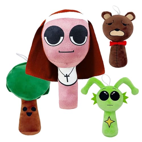 Sprunki Kuscheltier, Süße Spielfigur Stofftier Mini Weich Plüschtier Kissen Plüsch Spielzeug Für Die Partydekoration Zu Hause(4PCS-C) von KUKUShining