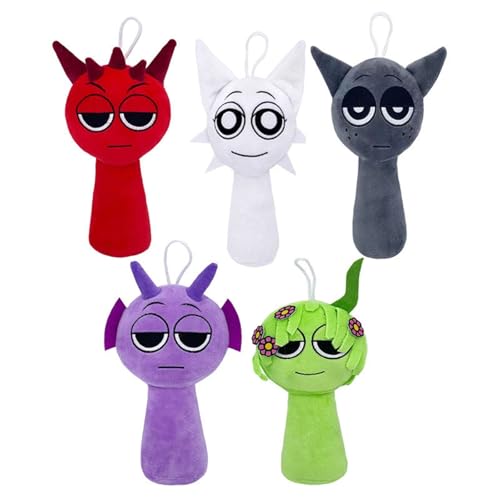 Sprunki Kuscheltier, Süße Spielfigur Stofftier Mini Weich Plüschtier Kissen Plüsch Spielzeug Für Die Partydekoration Zu Hause(5PCS-A) von KUKUShining