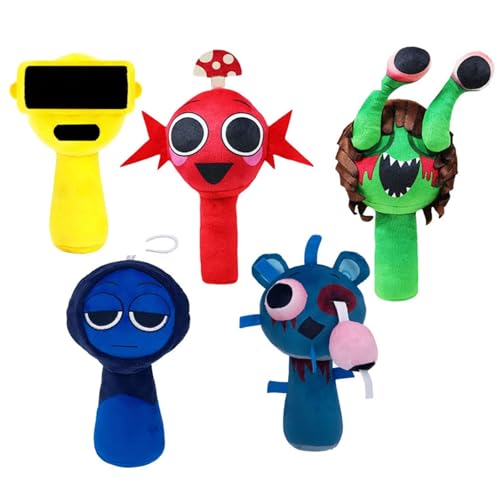 Sprunki Kuscheltier, Süße Spielfigur Stofftier Mini Weich Plüschtier Kissen Plüsch Spielzeug Für Die Partydekoration Zu Hause(5PCS-C) von KUKUShining