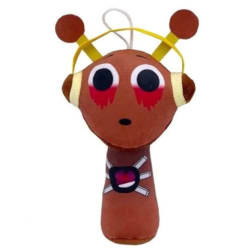 Sprunki Plüschtier, Weiches Stofftier Kissen Spiel Kuscheltier Puppe Süßes Minifiguren Plüsch Spielzeug Für Spielefans Kinder Sammler(Brown-Gray) von KUKUShining