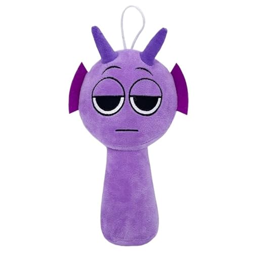 Sprunki Plüschtier, Weiches Stofftier Kissen Spiel Kuscheltier Puppe Süßes Minifiguren Plüsch Spielzeug Für Spielefans Kinder Sammler(Purple-Black) von KUKUShining