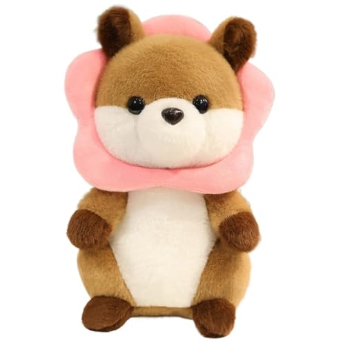 Süßes Murmeltier Plüschtier, Mit Tragbarem Brot Stofftier Wildes Superweiches Plüschkissen Als Geschenk for Freunde Und Kinder(Pink Flower,38cm/14.96in) von KUKUShining