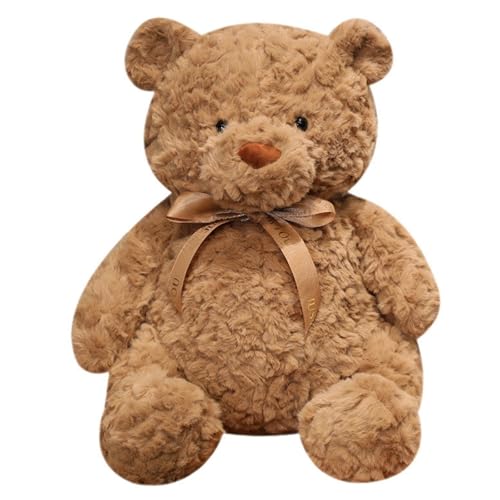 Teddybär Plüsch, Kuschelige Stofftierpuppe Mit Schleife Süße Teddys Geschenke for Mädchen Kinder Babys Kleinkinder Freundin(Brown,27cm/10.6in) von KUKUShining