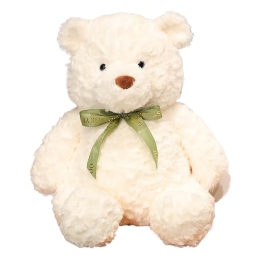 Teddybär Plüsch, Kuschelige Stofftierpuppe Mit Schleife Süße Teddys Geschenke for Mädchen Kinder Babys Kleinkinder Freundin(White,27cm/10.6in) von KUKUShining