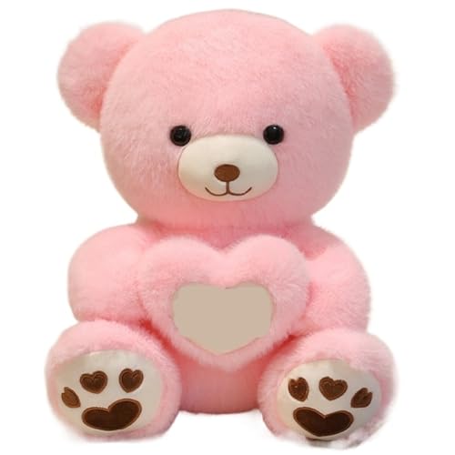 Teddybär Plüsch, Kuscheltier Weiches Kuschelig Stofftier Herz Umarmung Bär Kissen Plüschtier Geschenk Für Freundinnen Liebhaber(Pink,45cm/17.7in) von KUKUShining