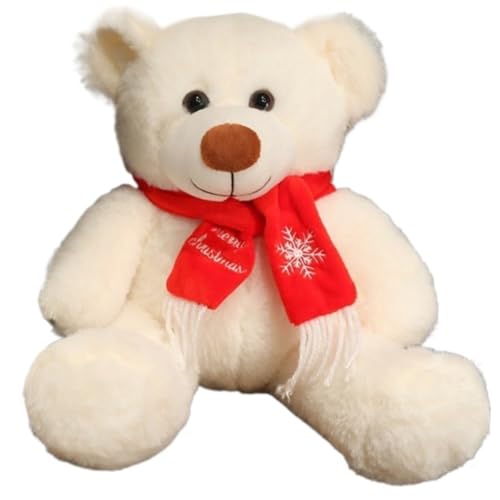 Teddybär Plüschtier, Kuscheltier Bären Puppen Kawaii Plüschtier for Geschenke Kinder Weihnachten Valentinstag(White) von KUKUShining