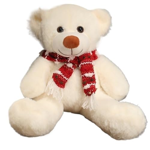 Teddybär Plüschtier, Kuscheltier Bären Puppen Kawaii Plüschtier for Geschenke Kinder Weihnachten Valentinstag(White A) von KUKUShining