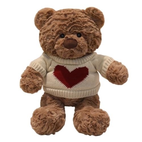 Teddybär Plüschtier, Süß Mit Pullover Kuscheltiere Flauschige Puppen for for Kinder(Beige) von KUKUShining