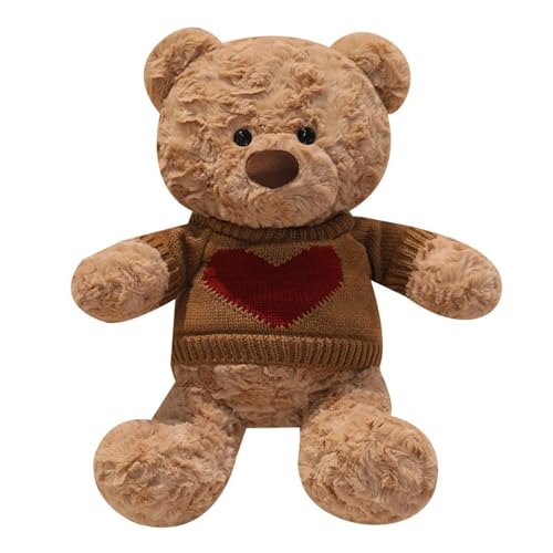 Teddybär Plüschtier, Süß Mit Pullover Kuscheltiere Flauschige Puppen for for Kinder(Brwon) von KUKUShining