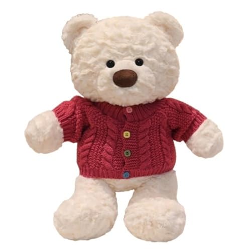 Teddybär Plüschtier, Süß Mit Pullover Kuscheltiere Flauschige Puppen for for Kinder(Red) von KUKUShining