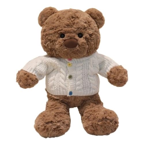 Teddybär Plüschtier, Süß Mit Pullover Kuscheltiere Flauschige Puppen for for Kinder(White) von KUKUShining