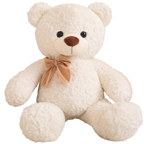 Teddybär Plüschtier, Süß Weich Mit Fliege Kuscheltier Umarmende Plüschtiere for Den Geburtstag Der Freundin(White,50cm/19.68in) von KUKUShining