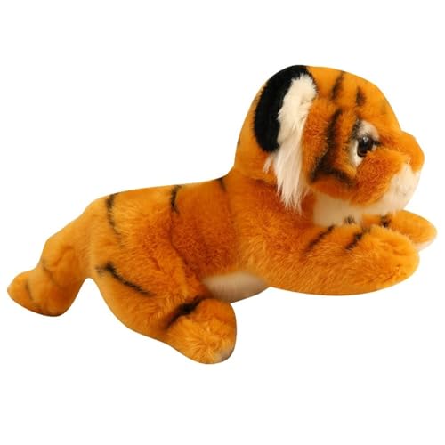 Tiger Plüschtier, Weiche Kuscheltier Ausgestopfte Wildtiere Plüsch Kissen Kuschelige Stofftiere Spielzeug Zimmerdekoration(Brown,38cm/15in) von KUKUShining