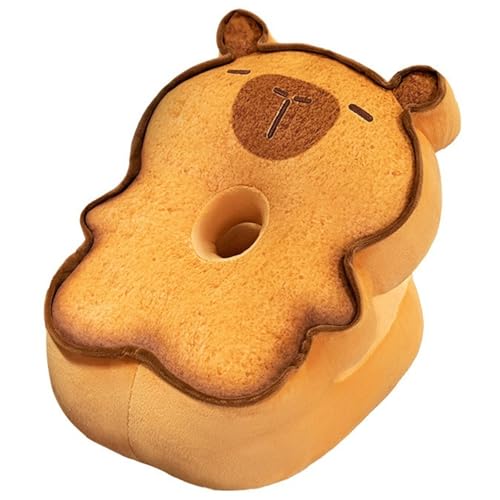 Toast Kuscheltier, Weiches Gefüllte Brotform Plüschkissen Lustiges Plüschtier Katzen Capybara Puppen Plüsch Spielzeug(Caramel-Capybara) von KUKUShining