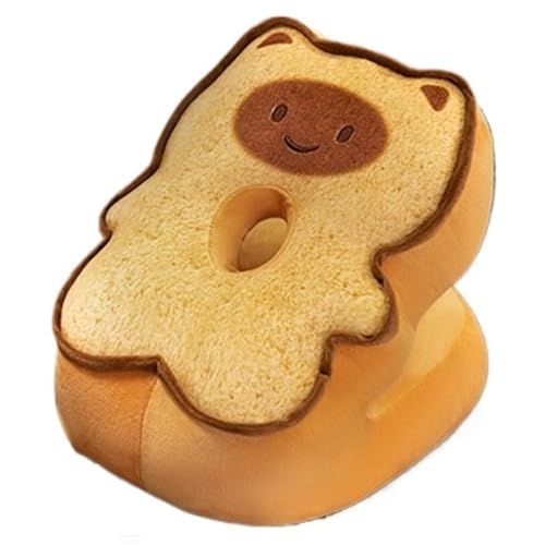 Toast Kuscheltier, Weiches Gefüllte Brotform Plüschkissen Lustiges Plüschtier Katzen Capybara Puppen Plüsch Spielzeug(Happy-Cat) von KUKUShining