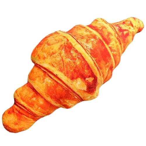 Toast Kuscheltier, Weiches Hot Dog Plüschtier Brot Plüschkissen Kuschelig Plüsch Spielzeug Lustige Essenspuppen (Croissant,100cm/39.4in) von KUKUShining