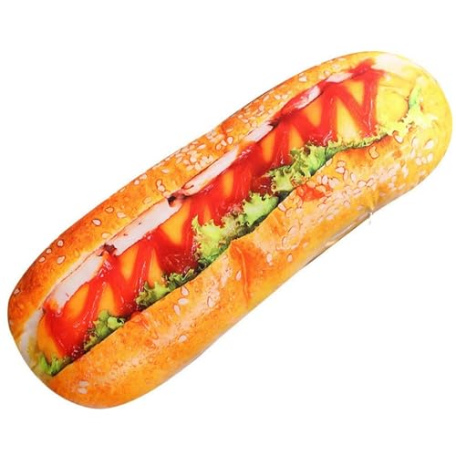 Toast Kuscheltier, Weiches Hot Dog Plüschtier Brot Plüschkissen Kuschelig Plüsch Spielzeug Lustige Essenspuppen (Hotdog,100cm/39.4in) von KUKUShining