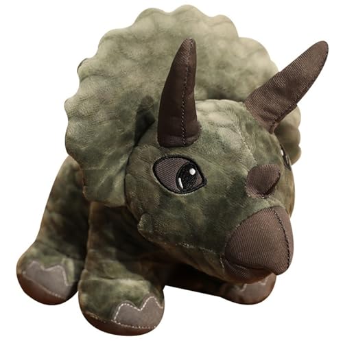 Triceratops Kuscheltier, Kuschelige Plüschtier Stofftier Dinosaurier Puppe Lebensechtes Plüsch Realistische Spielzeug Für Teenager(Gray) von KUKUShining