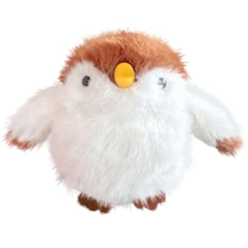 Vogel Anhänger Plüschtier, Süße Stofftier Vogel Schlüsselanhänger Mit Glocke Kuscheltier Flauschiges Plüsch Geschenk Für Freundinnen(White) von KUKUShining