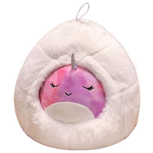 Wal Plüsch, Kawaii Kuscheltier Stofftiere Puppe Mit Hängenden Seilwalen Nisten Weiche Plüschtier Spielzeug Für Kinder Kleinkinder(Purple-closeeyes) von KUKUShining