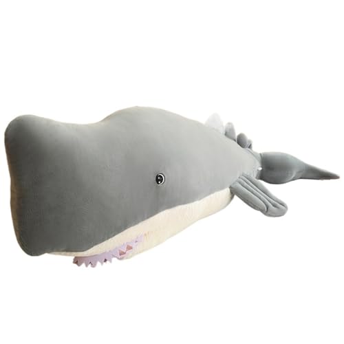 Wal Plüsch, Weich Kuscheltier Kuschelige Gefülltes Puppe Walfisch Plüschkissen Dekokissen Lebendiges Ozean Plüschtier(Gray,110cm/43.3in) von KUKUShining