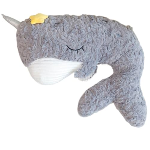 Walhai Plüschtier, Weiches Meerestier Kuscheltier Puppe Umarmungskissen Weiches Plüschtier for Halloween Und Geburtstag(Gray) von KUKUShining