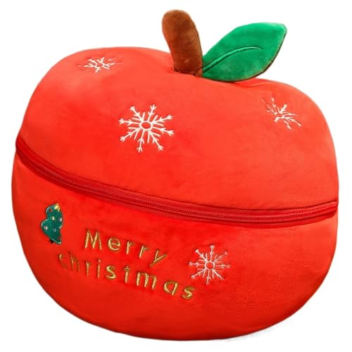 Weihnachten Apfel Kuscheltier, Weihnachtsapfel Plüschtier Süße Stofftier Mit Reißverschluss Weiche Plüsch Obst Heimdekoration Geschenke(30cm/11.81in) von KUKUShining