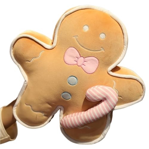 Weihnachten Lebkuchenmann Plüsch, Weihnachts Kuscheltier Weiches Dekokissen Plüschtier Plüschpuppe Für Festliche Dekoration(Orange,60cm/23.9in) von KUKUShining