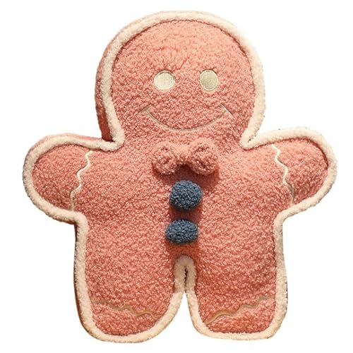 Weihnachten Lebkuchenmann Plüsch, Weihnachts Kuscheltier Weiches Dekokissen Plüschtier Plüschpuppe Für Festliche Dekoration(Pink,60cm/23.9in) von KUKUShining