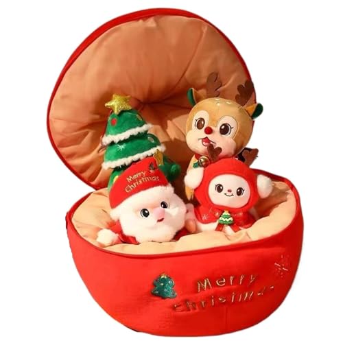 Weihnachten Plüsch, Süße Gefüllte Apfelpuppe Mit Reißverschluss Stofftier Weiches Capybara Kuscheltier Weihnachtsmann Plüschtier Spielzeug(5PCS) von KUKUShining