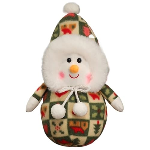 Weihnachten Schneemann Kuscheltier, Weiche Stofftier Puppe Mit Weihnachtsmütze Plüsch Kuscheliges Plüschtier Für Die Heimdekoration(Cyan) von KUKUShining