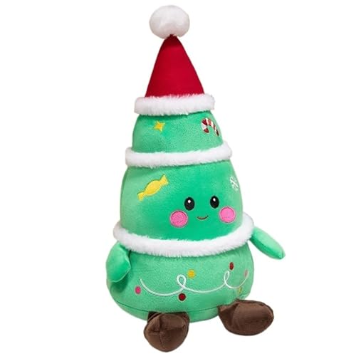 Weihnachtsbaum Kuscheltier, Weihnachten Plüschtier Kuschelig Weiches Stofftier Plüschpuppe Spielzeug Für Kinder Teenager Mädchen(23cm/9.05in) von KUKUShining